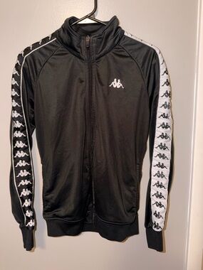 Kappa Black Jacket with Red Logo Tape